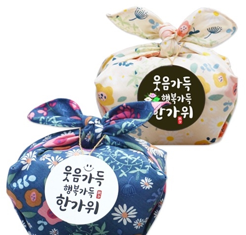 [안녕미술아] 플라워 손수건 송편포장(4개)